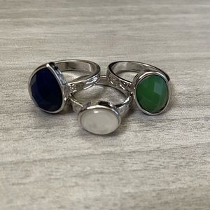 NWOT, Silver 3 ring set